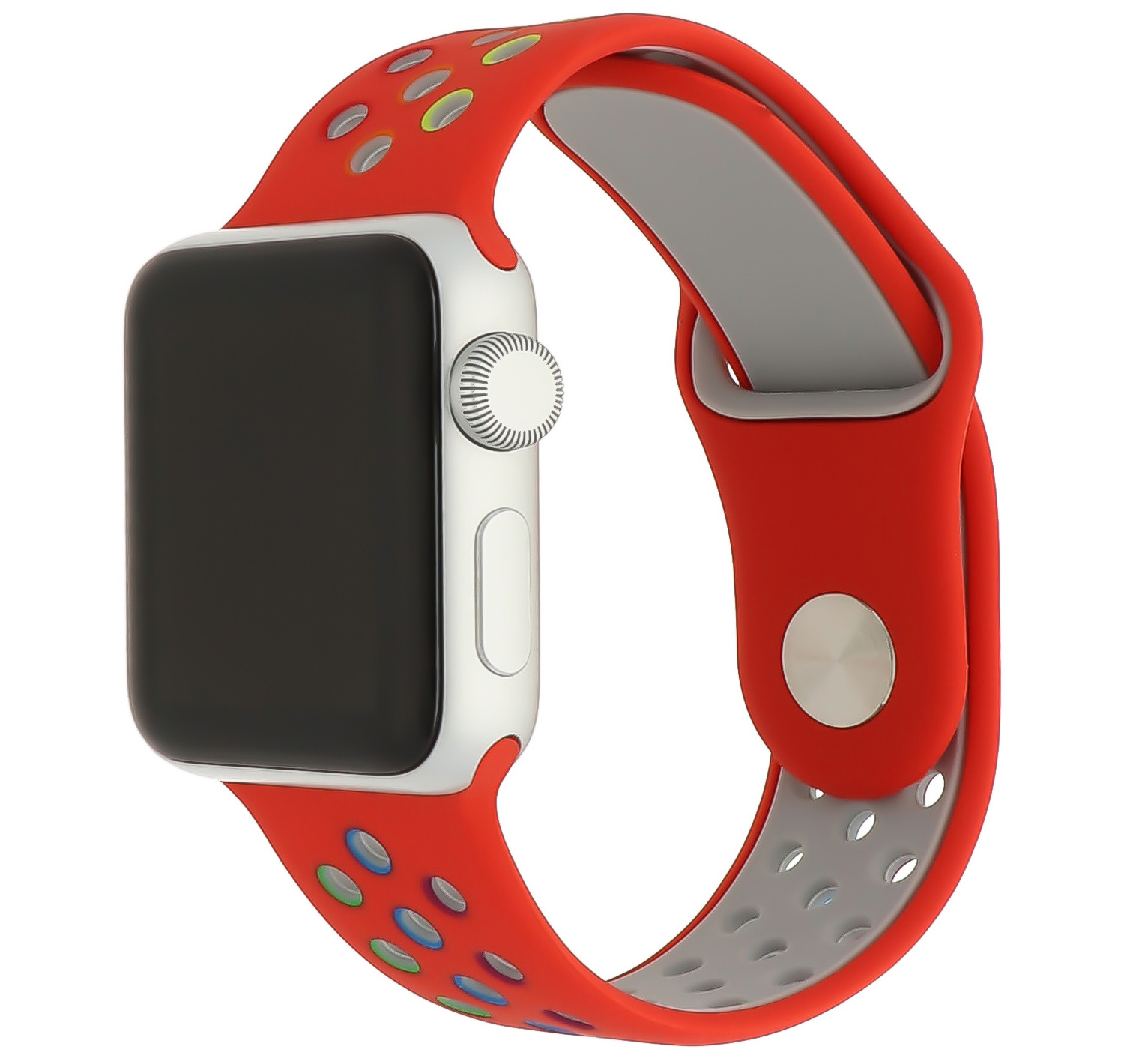 Apple Watch dubbel sport band - kleurrijk rood