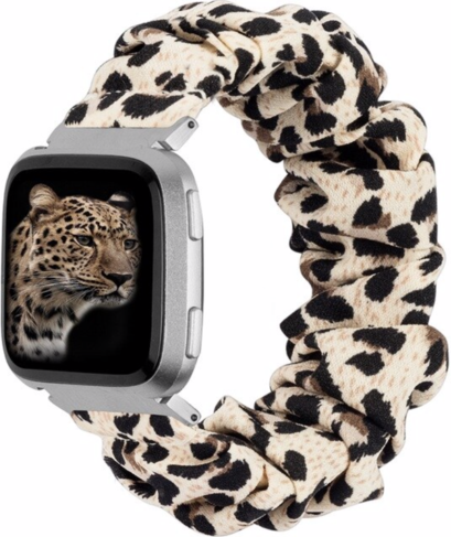 Fitbit Versa nylon scrunchie band - panter