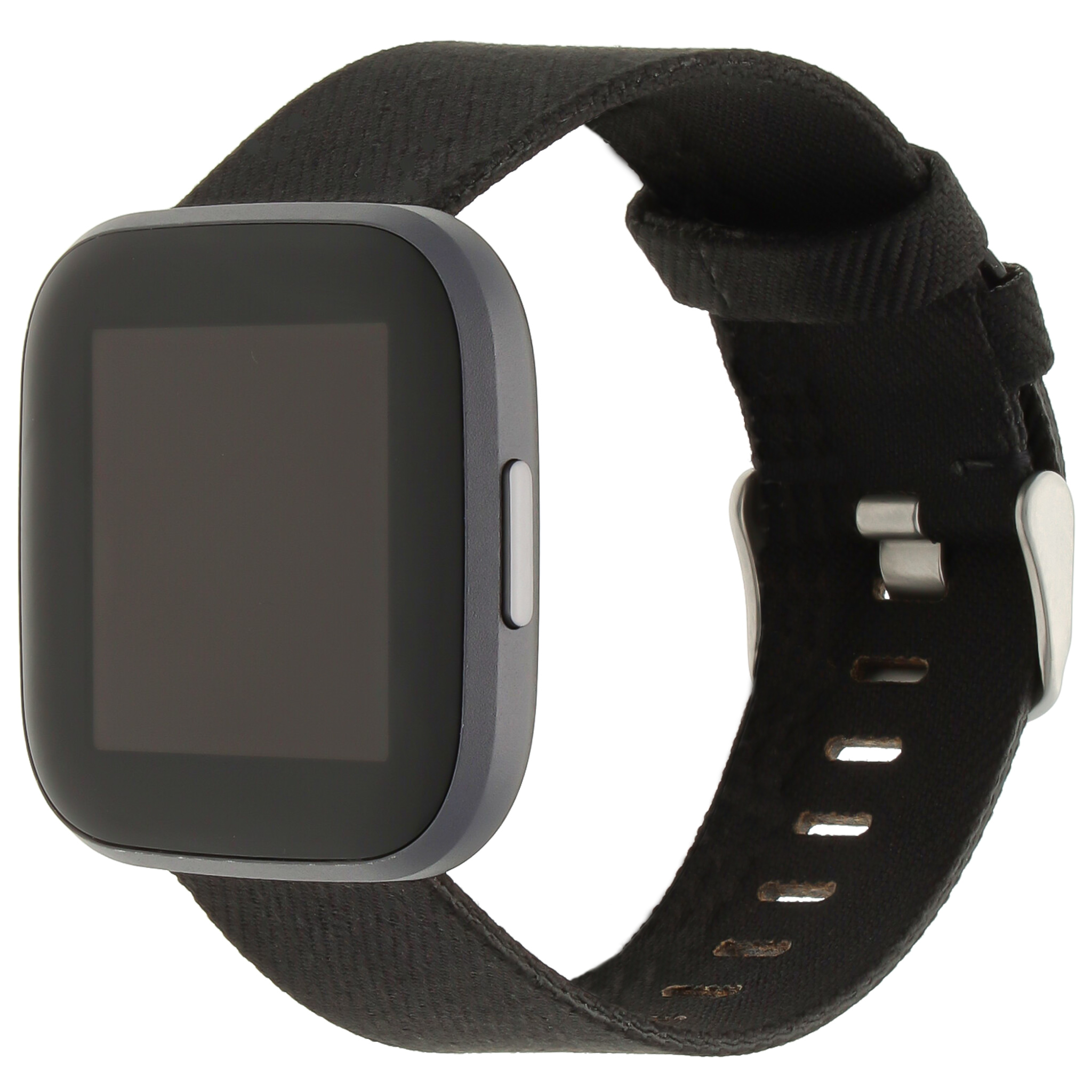 Fitbit Versa nylon gesp band - zwart