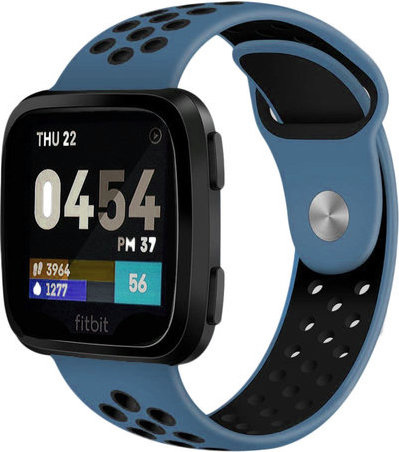 Fitbit Versa dubbel sport band - donkerblauw zwart