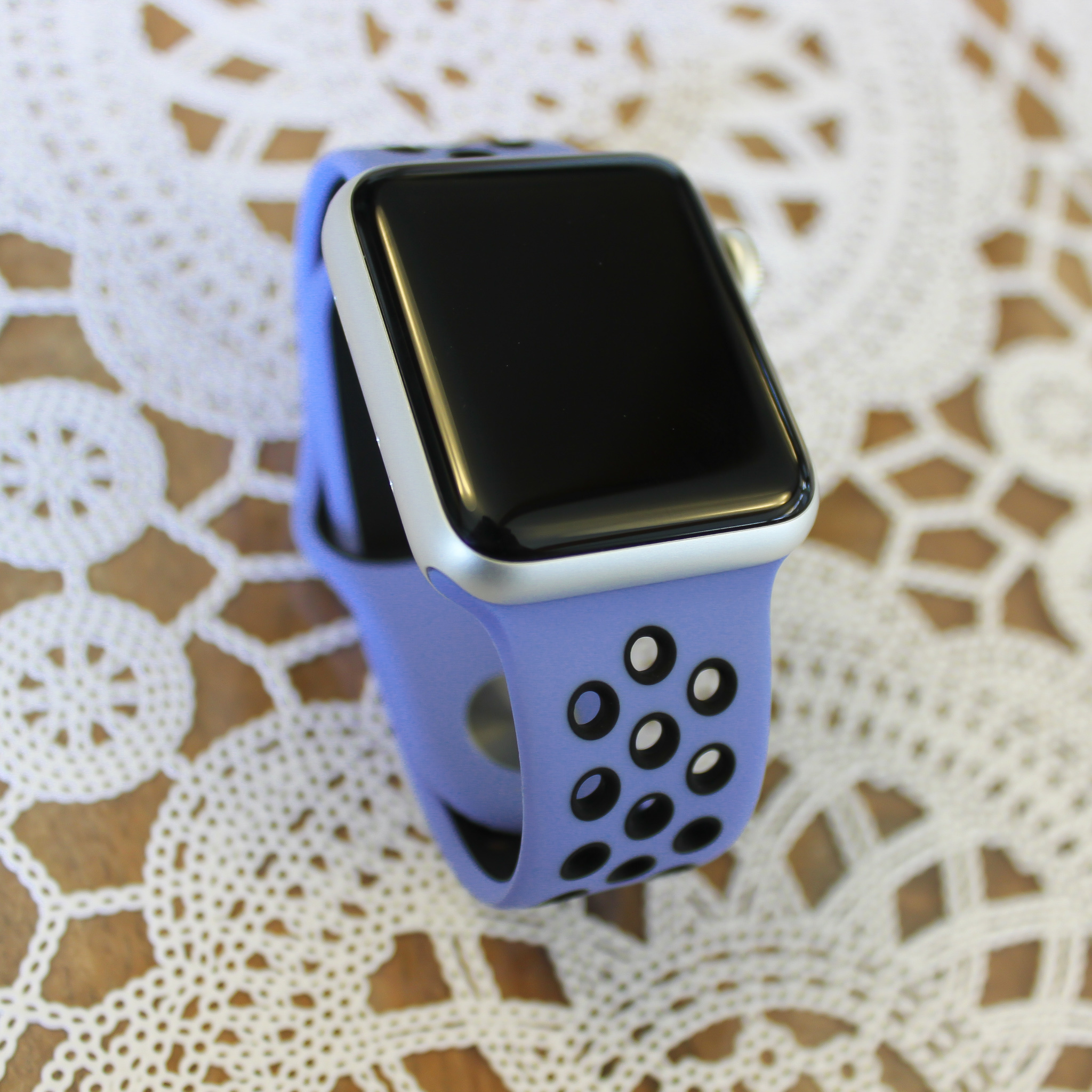 Apple Watch dubbel sport band - royal puls zwart