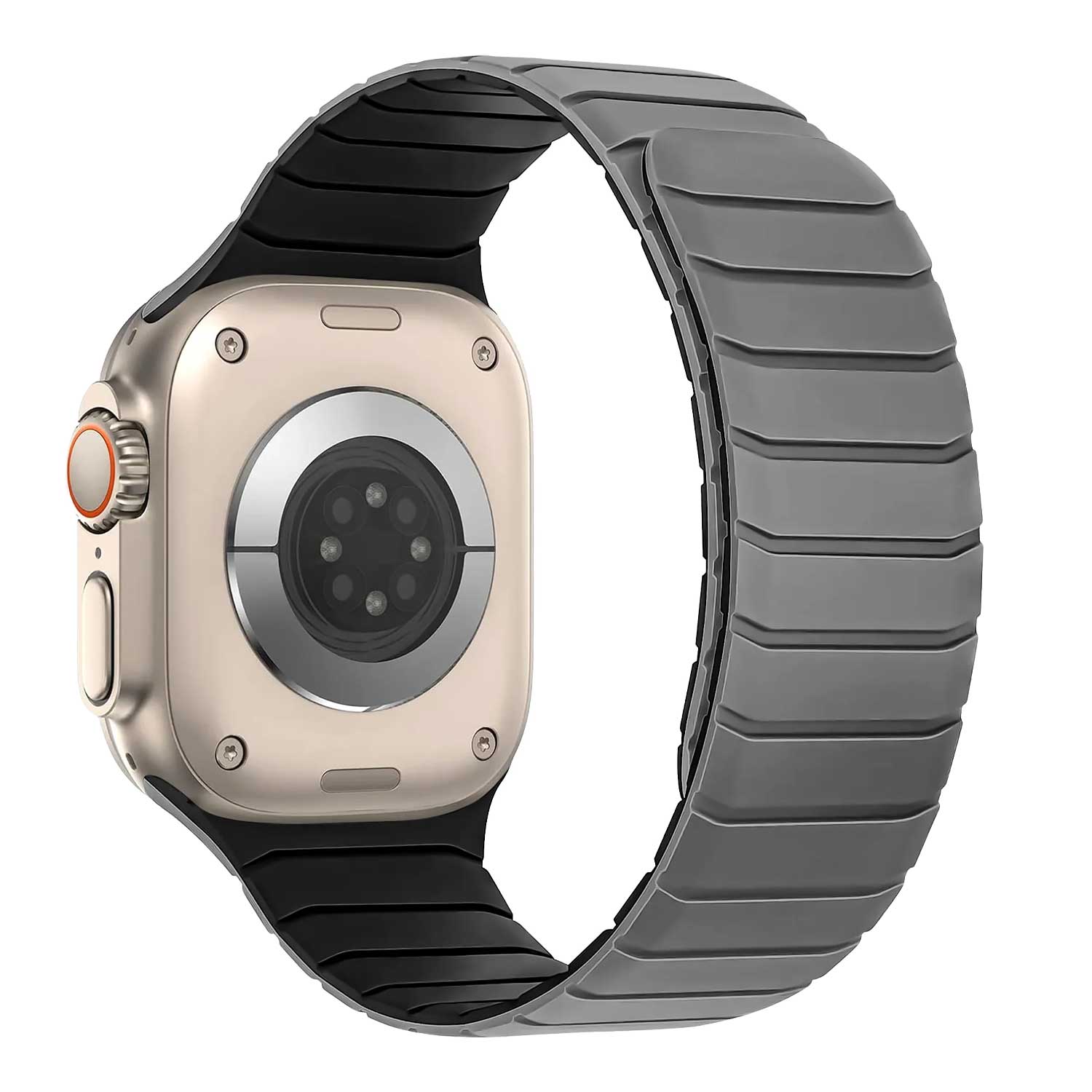 Apple Watch band Vetra – siliconen – grijs zwart