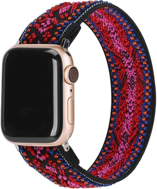 Apple Watch Nylon Geweven Band - Bohemian Rood - 42mm/44mm/45mm/49mm - ML