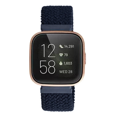Fitbit Versa nylon gevlochten solo band - houtskool