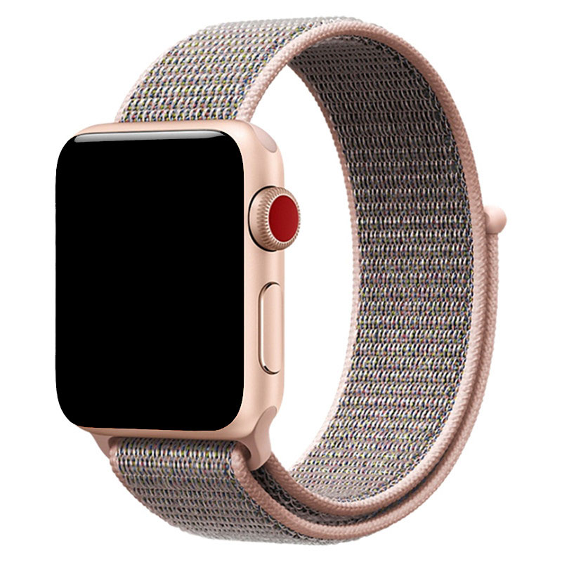 Apple-Watch-Nylon-geweven-sport-band-Pink-Sand-P7435110166156-123watches-hoofdfoto