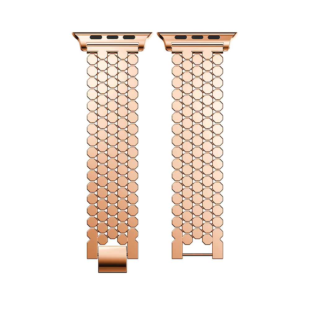 Apple Watch vis stalen schakel band - rose goud