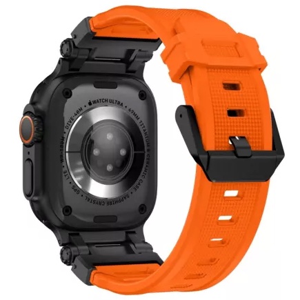 Apple Watch robuuste siliconen Robust band - oranje zwart