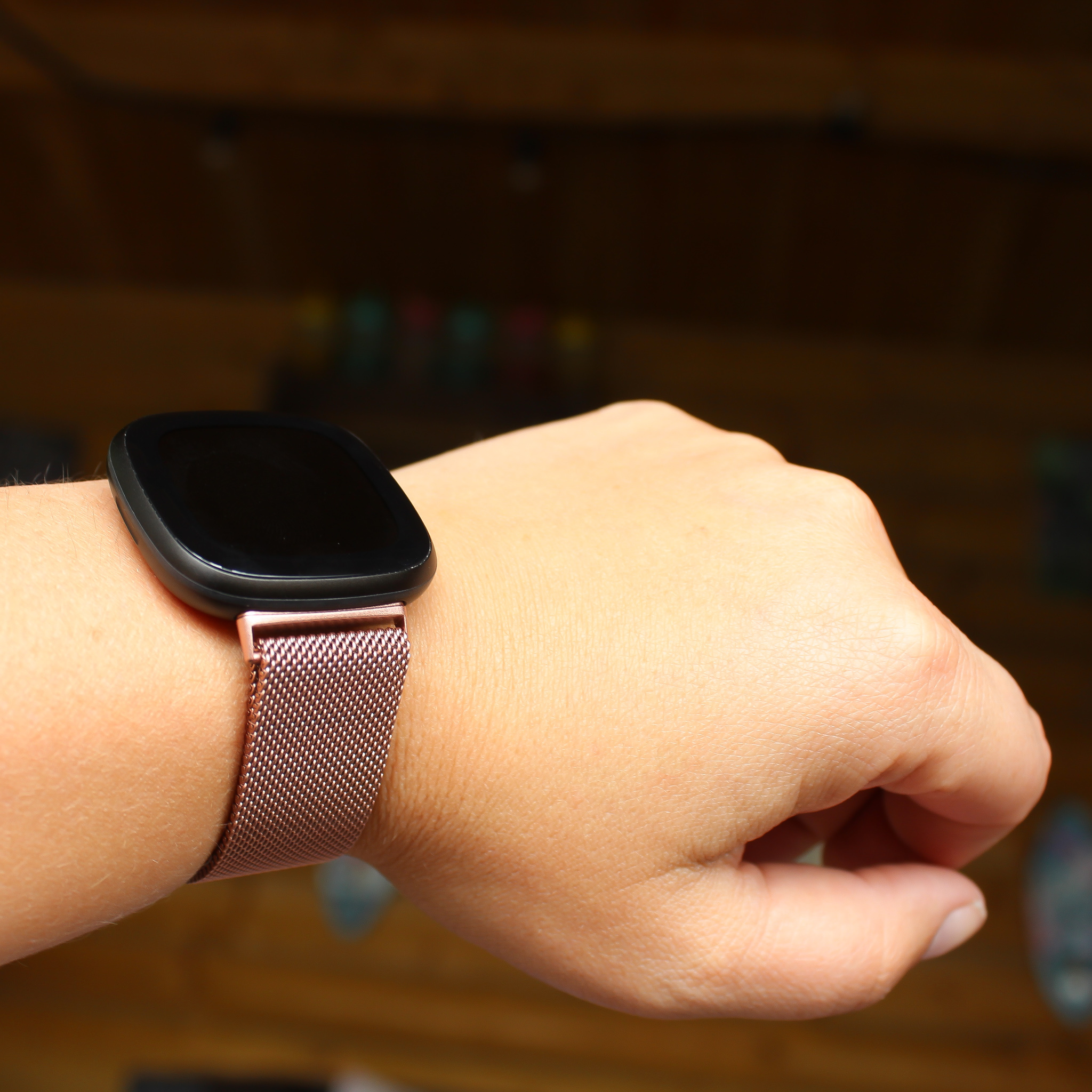 Fitbit Versa 3 / Sense milanese band - rose rood