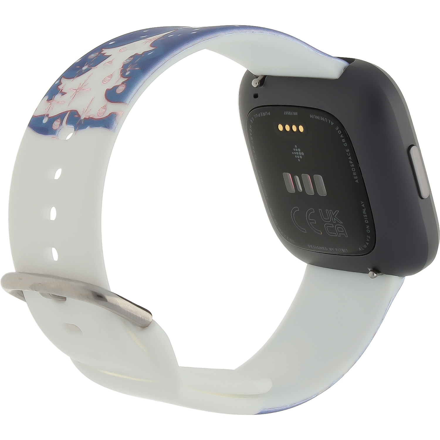 Fitbit Versa print sport band - kerst sneeuwpop donkerblauw