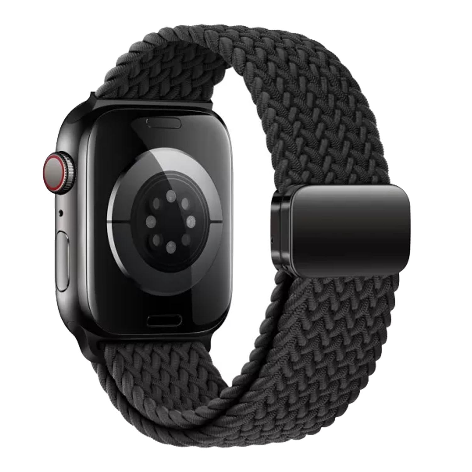 Apple Watch bandje Zyra - nylon - zwart Apple Watch bandje Zyra - nylon - zwart