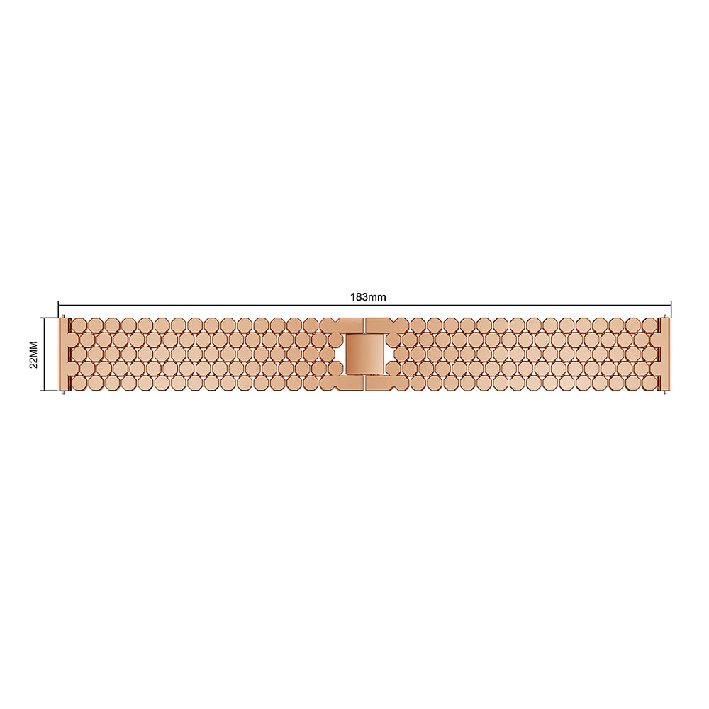Samsung Galaxy Watch vis stalen schakel band - rose goud