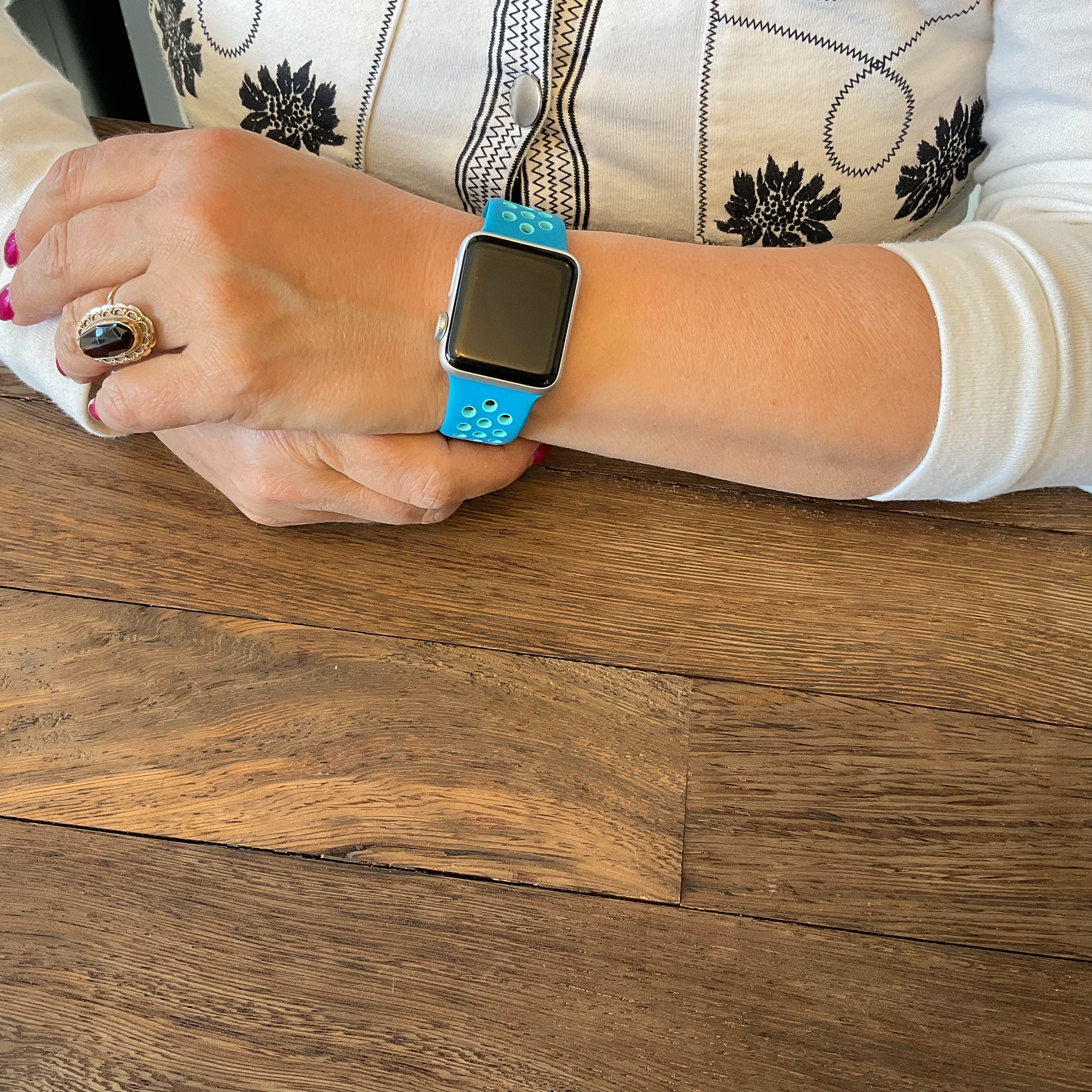 Apple Watch dubbel sport band - blauw lichtblauw