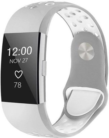Fitbit Charge 2 dubbel sport band - grijs wit