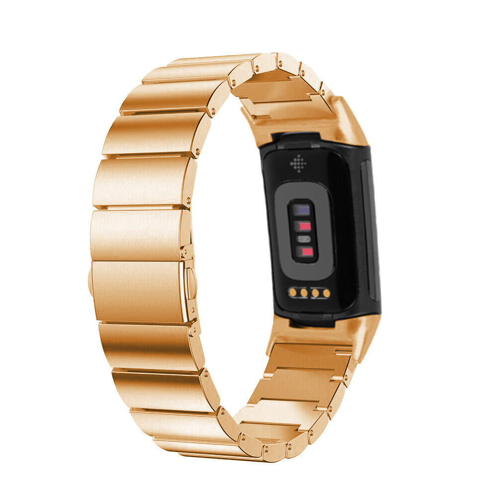 Fitbit Charge 5 stalen schakel band - rose goud