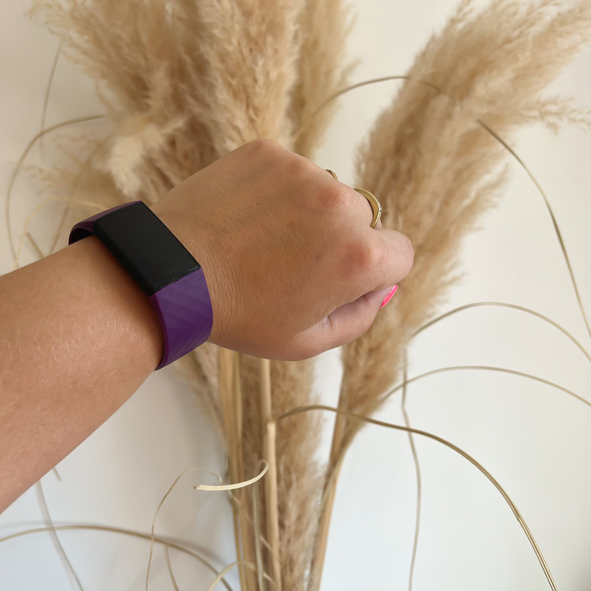 Fitbit Charge 3 & 4 sport wafel band - donkerpaars