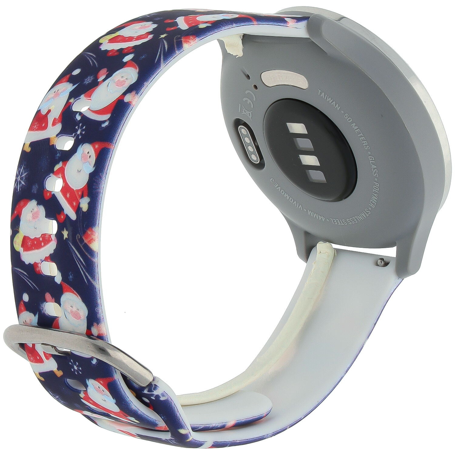 Huawei Watch print sport band - kerst kerstman donkerblauw