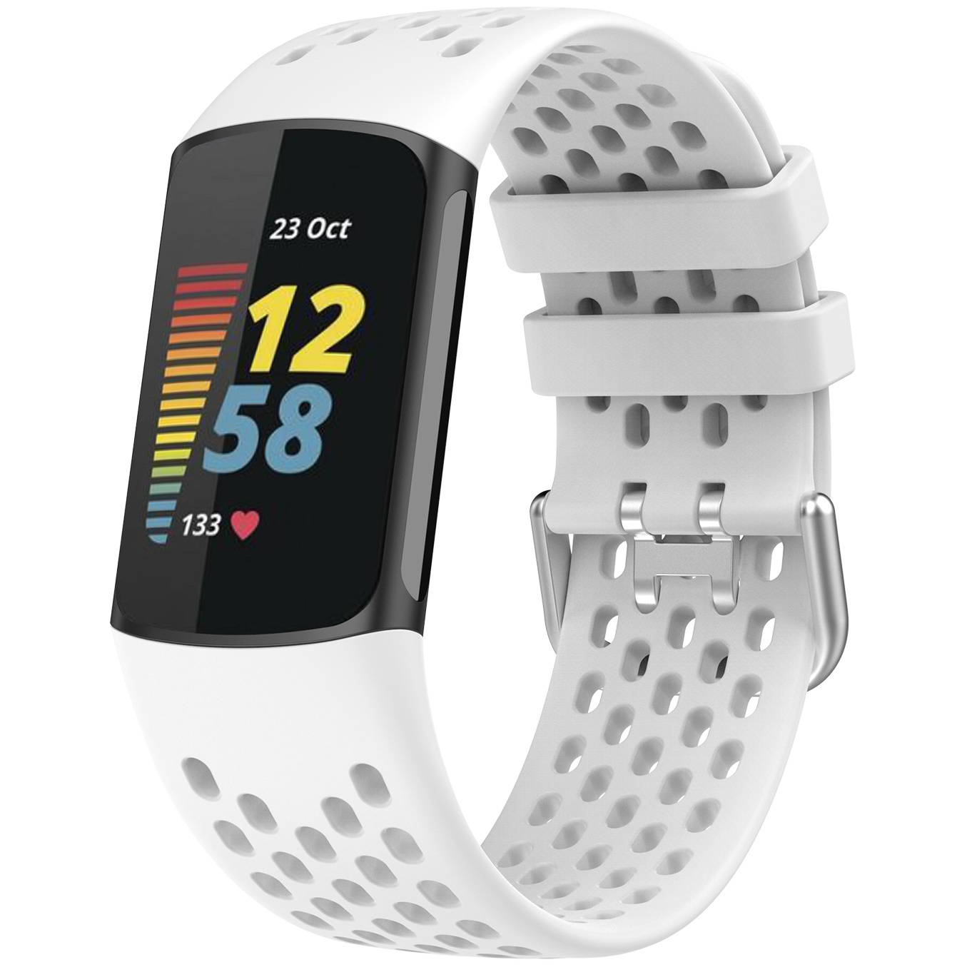 Fitbit Charge 5 sport point band - wit
