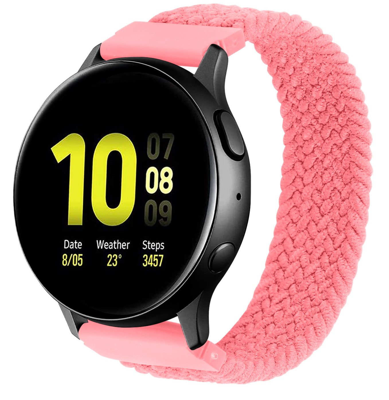 Garmin Vivoactive / Vivomove nylon gevlochten solo band - roze punch
