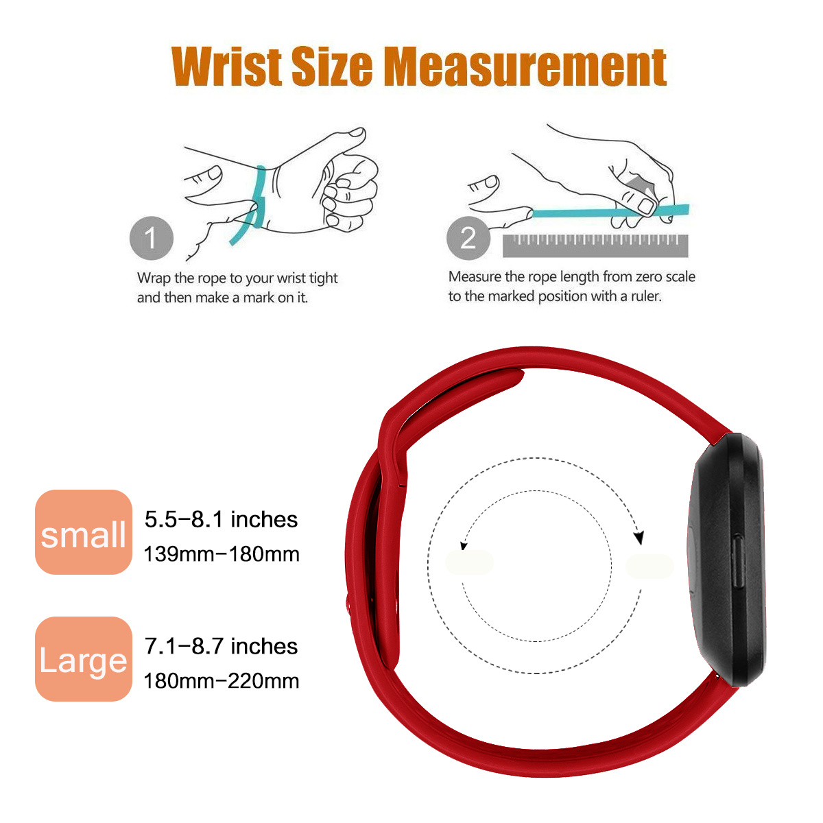 Fitbit Versa siliconen sport band - rood