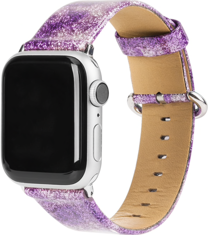 Apple Watch Leren Glitter Band - Paars