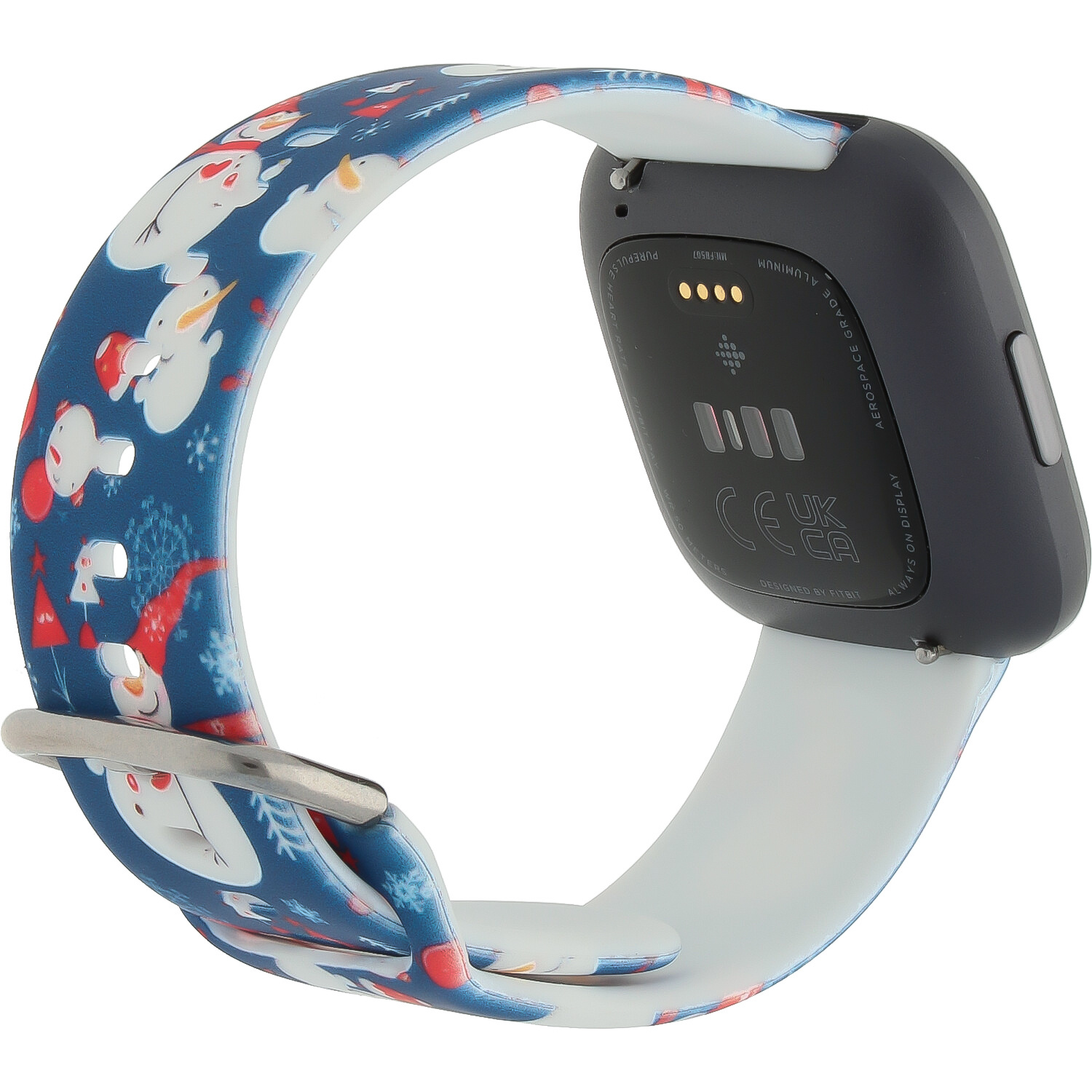 Fitbit Versa print sport band - kerst sneeuwpop blauw