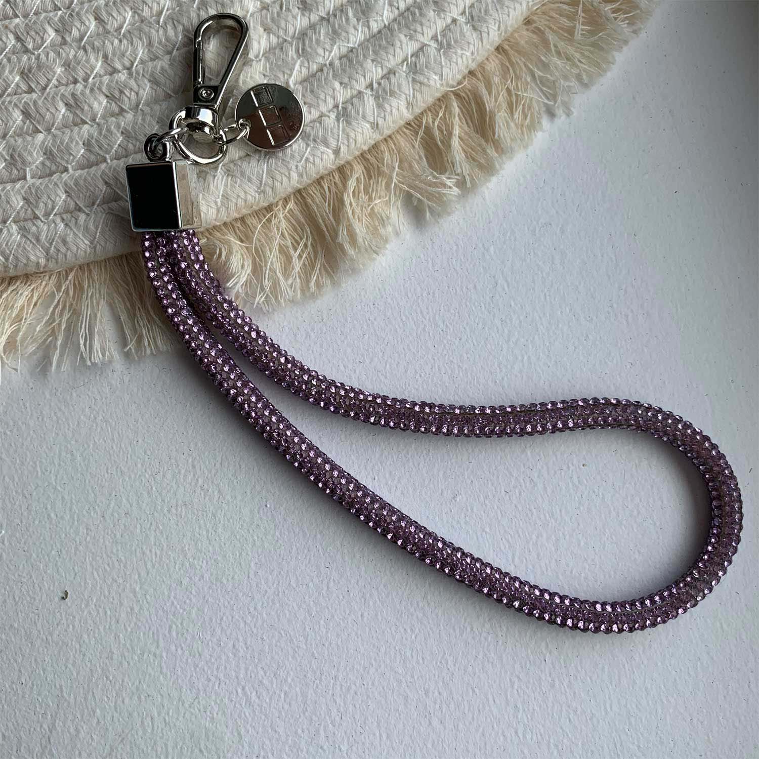Telefoonkoord Diamond – paars – zilver