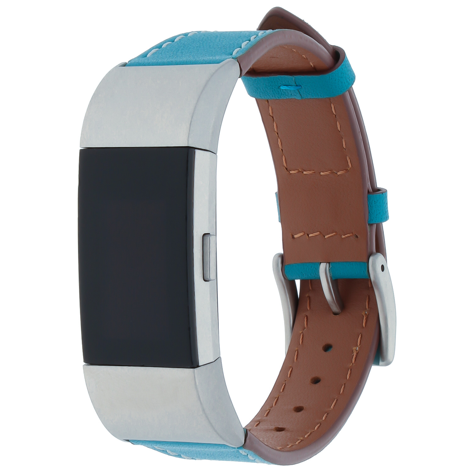 Fitbit Charge 2 premium leren band - lichtblauw