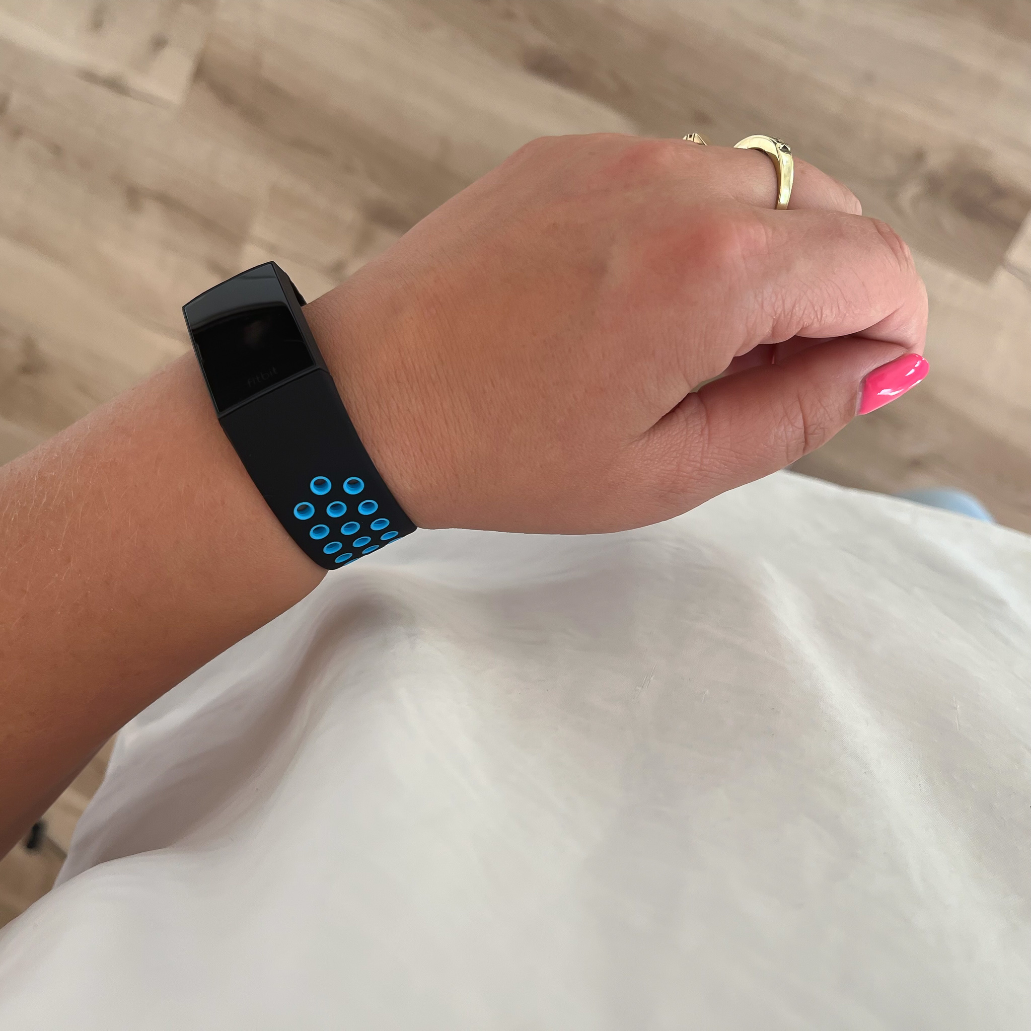 Fitbit Charge 3 & 4 dubbel sport band - zwart blauw