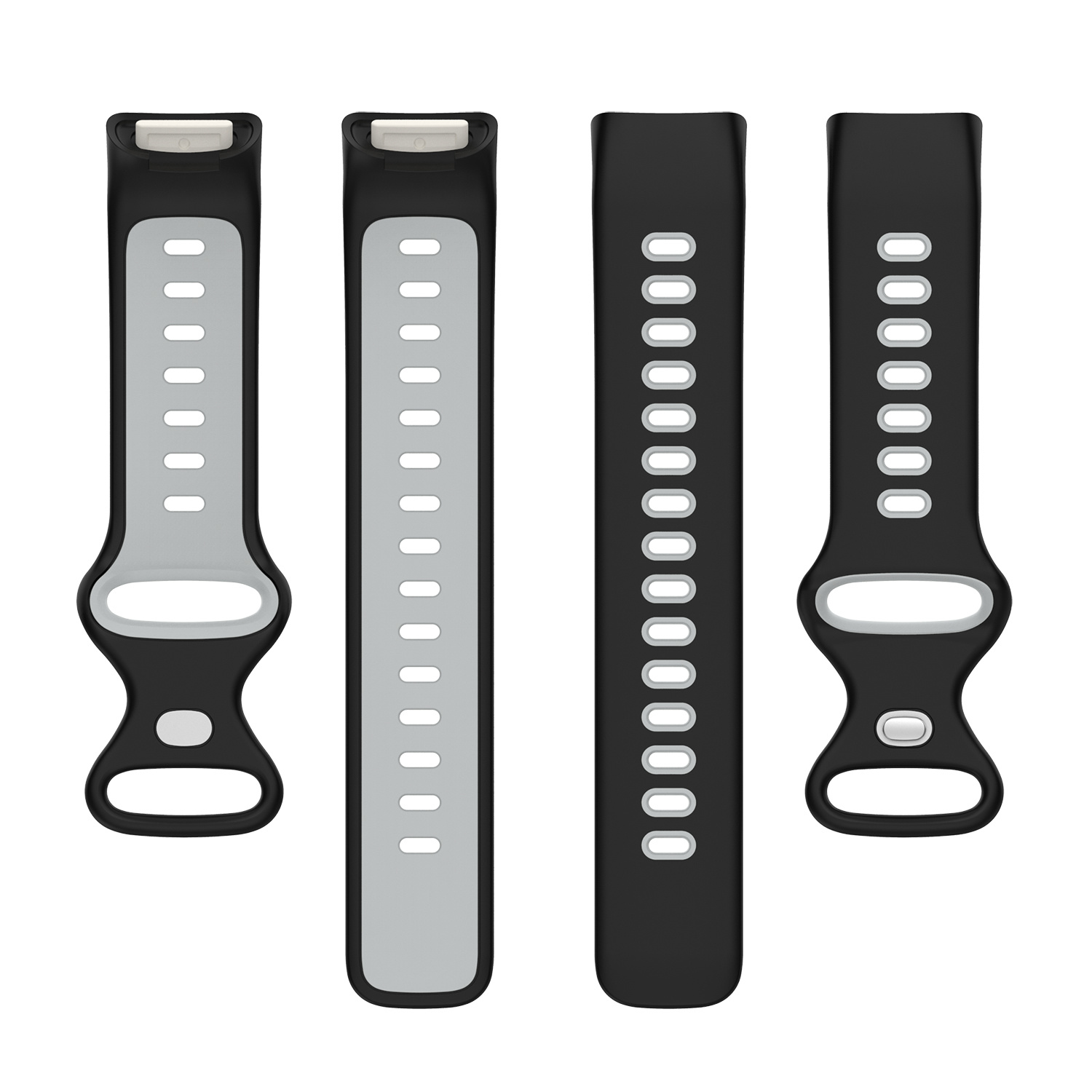 Fitbit Charge 5 dubbel sport band - zwart grijs