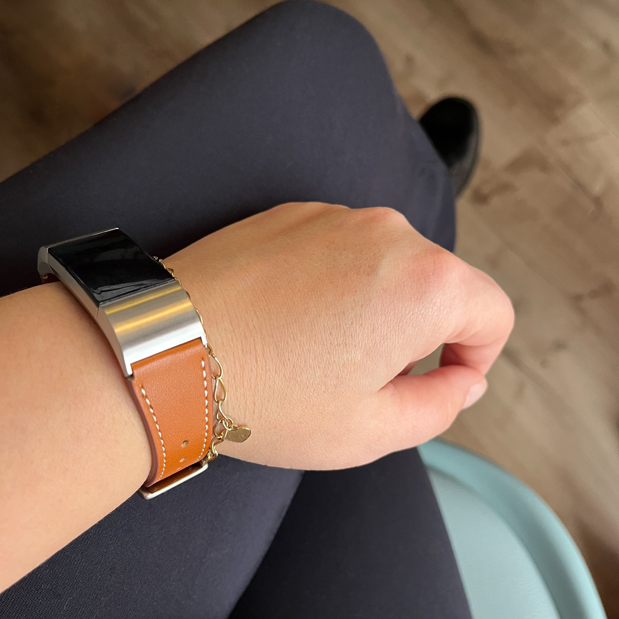 Fitbit Charge 2 premium leren band - bruin