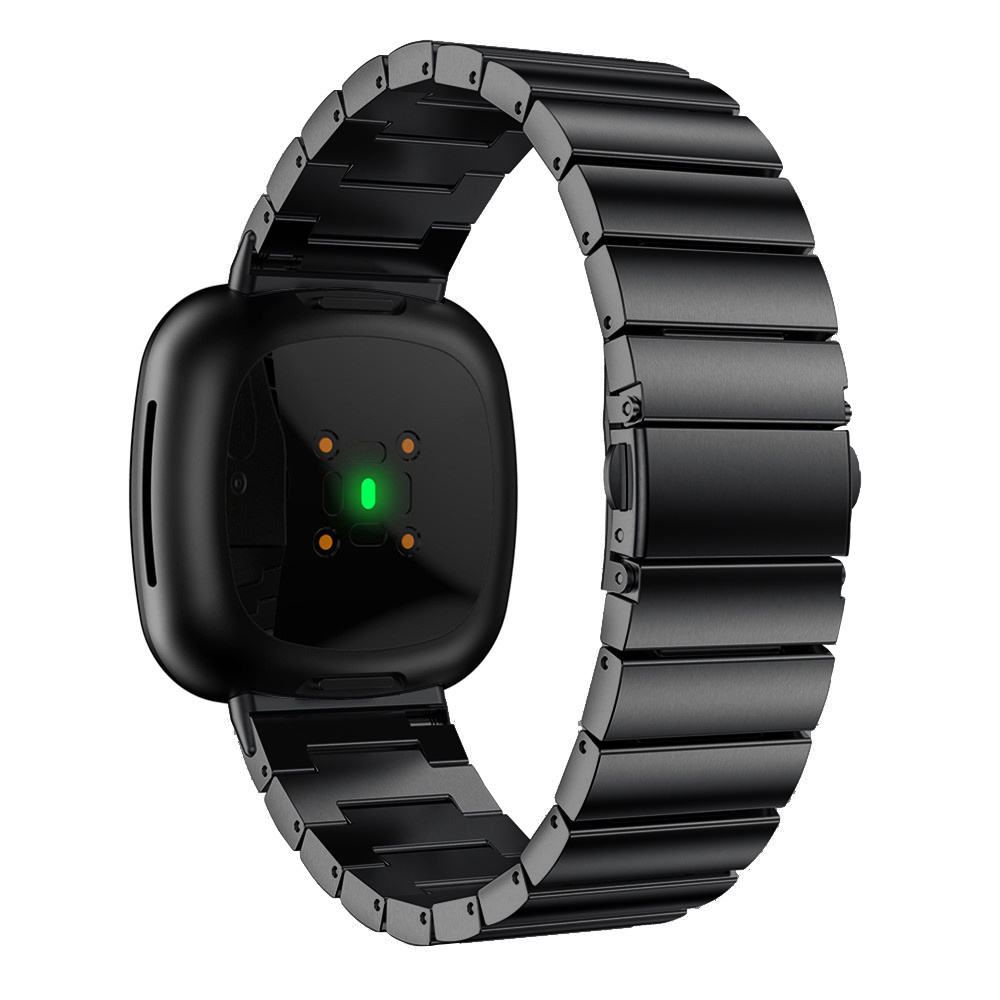 Fitbit Versa 3 / Sense stalen schakel band - zwart