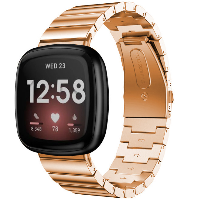 Fitbit Versa 3 / Sense stalen schakel band - rose goud