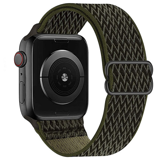 Apple Watch nylon geweven solo band - leger groen