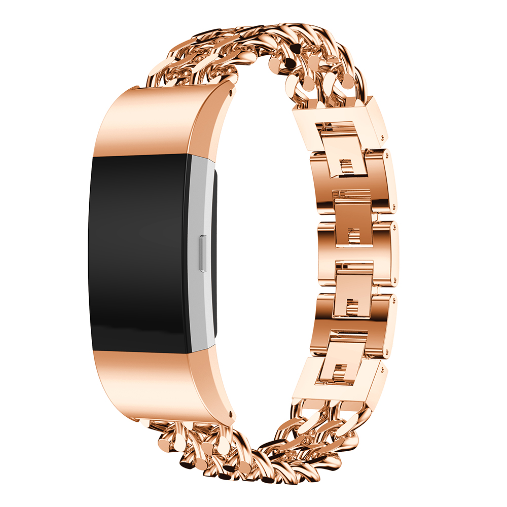 Fitbit Charge 3 & 4 cowboy stalen schakel band - rose goud