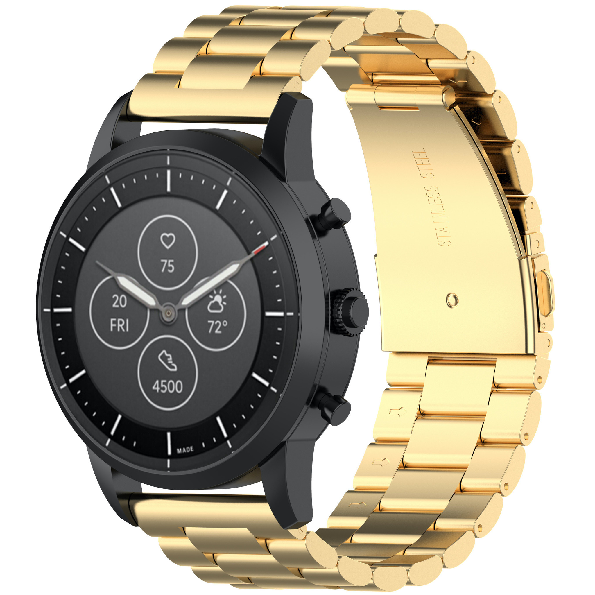 Huawei Watch GT kralen stalen schakel band - goud