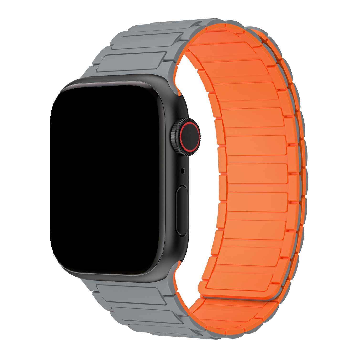 Apple Watch band Zyro – siliconen – grijs oranje