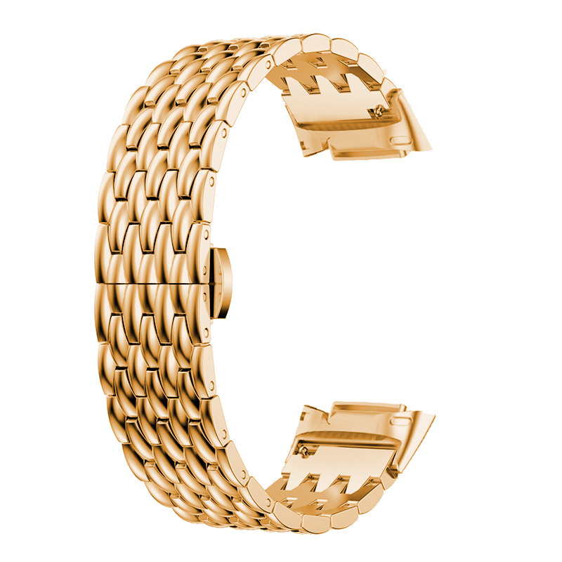 Fitbit Charge 5 draak stalen schakel band - rose goud