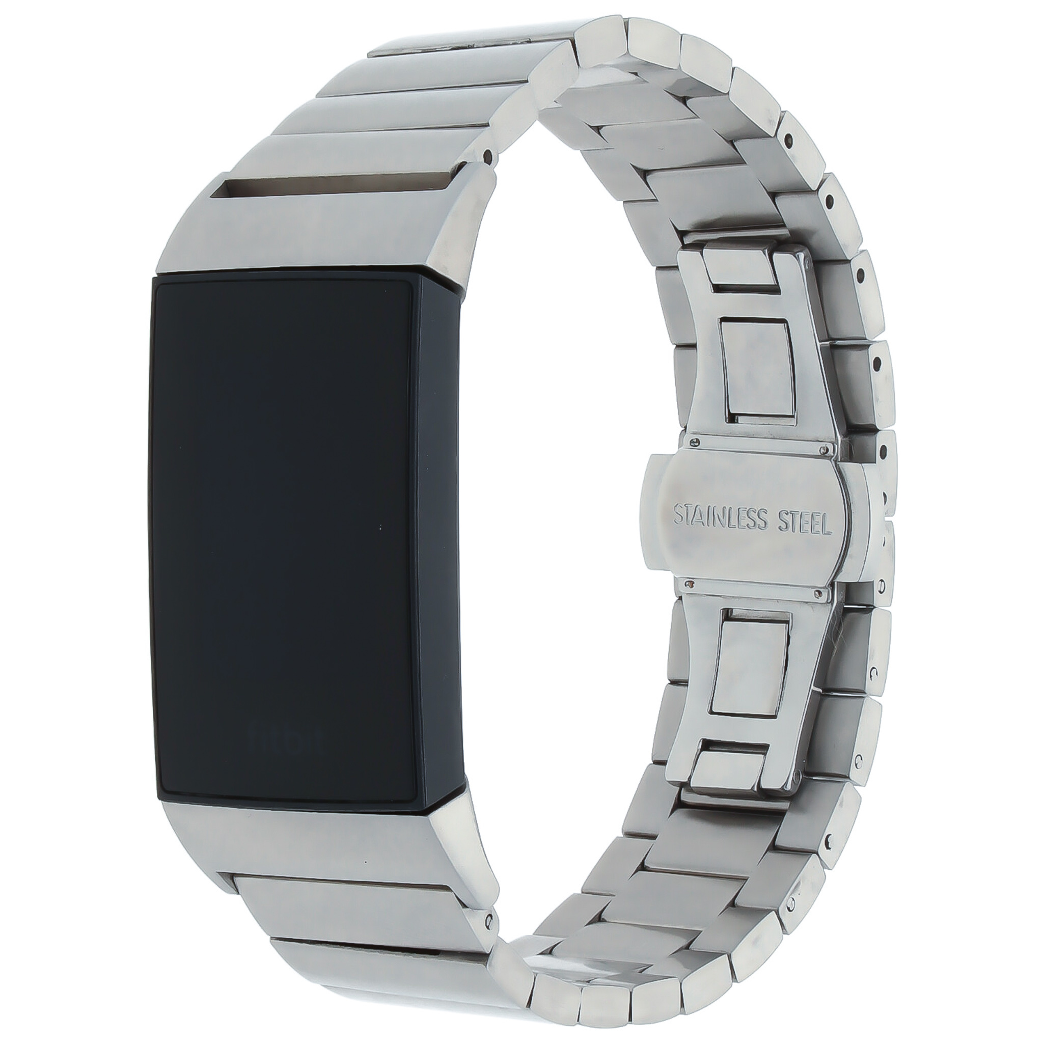 Fitbit Charge 3 & 4 stalen schakel band - zilver