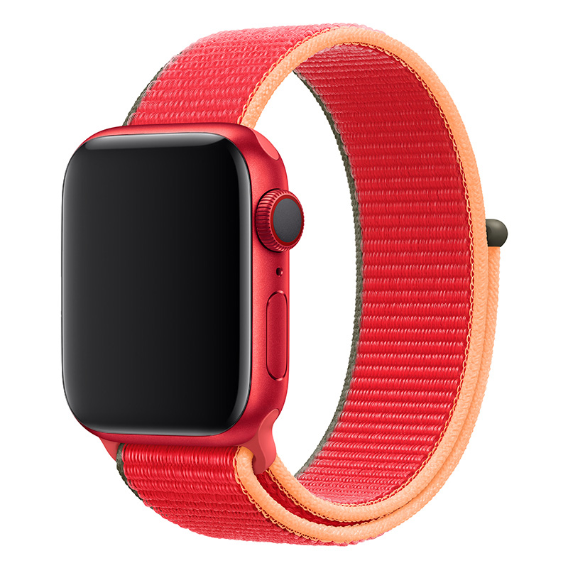 Apple Watch nylon geweven sport band  - aardbei