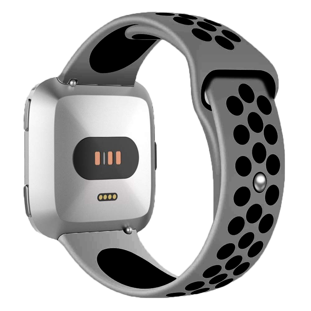 Fitbit Versa dubbel sport band - grijs zwart