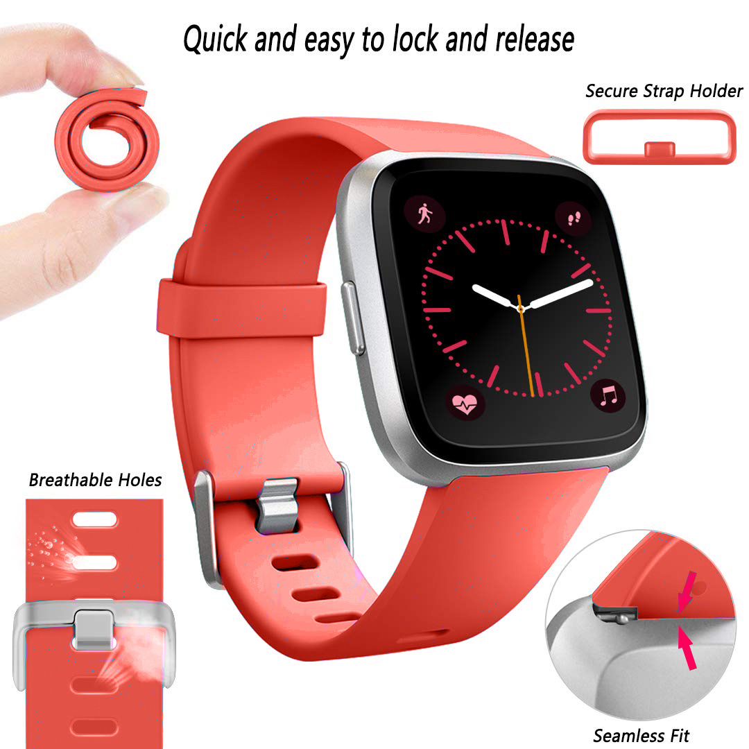 Fitbit Versa sport band - oranje rood