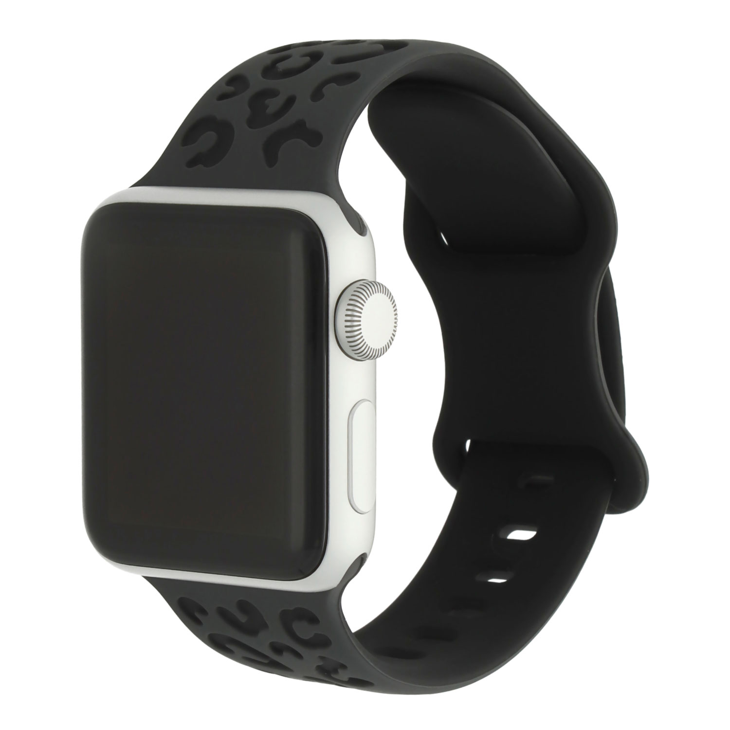 Apple Watch siliconen luipaard Wild band - zwart diepgrijs