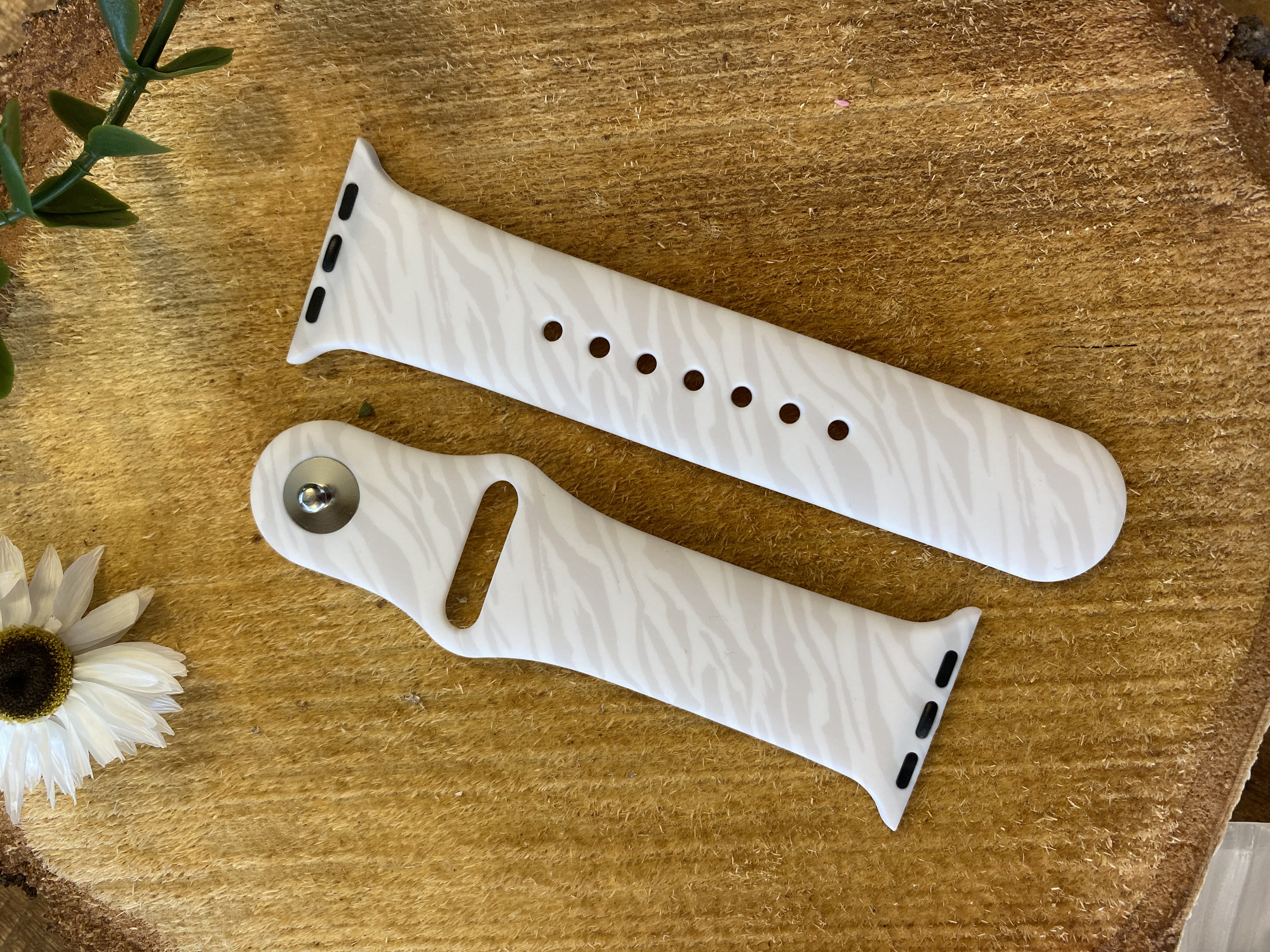 Apple Watch print sport band - zebra wit