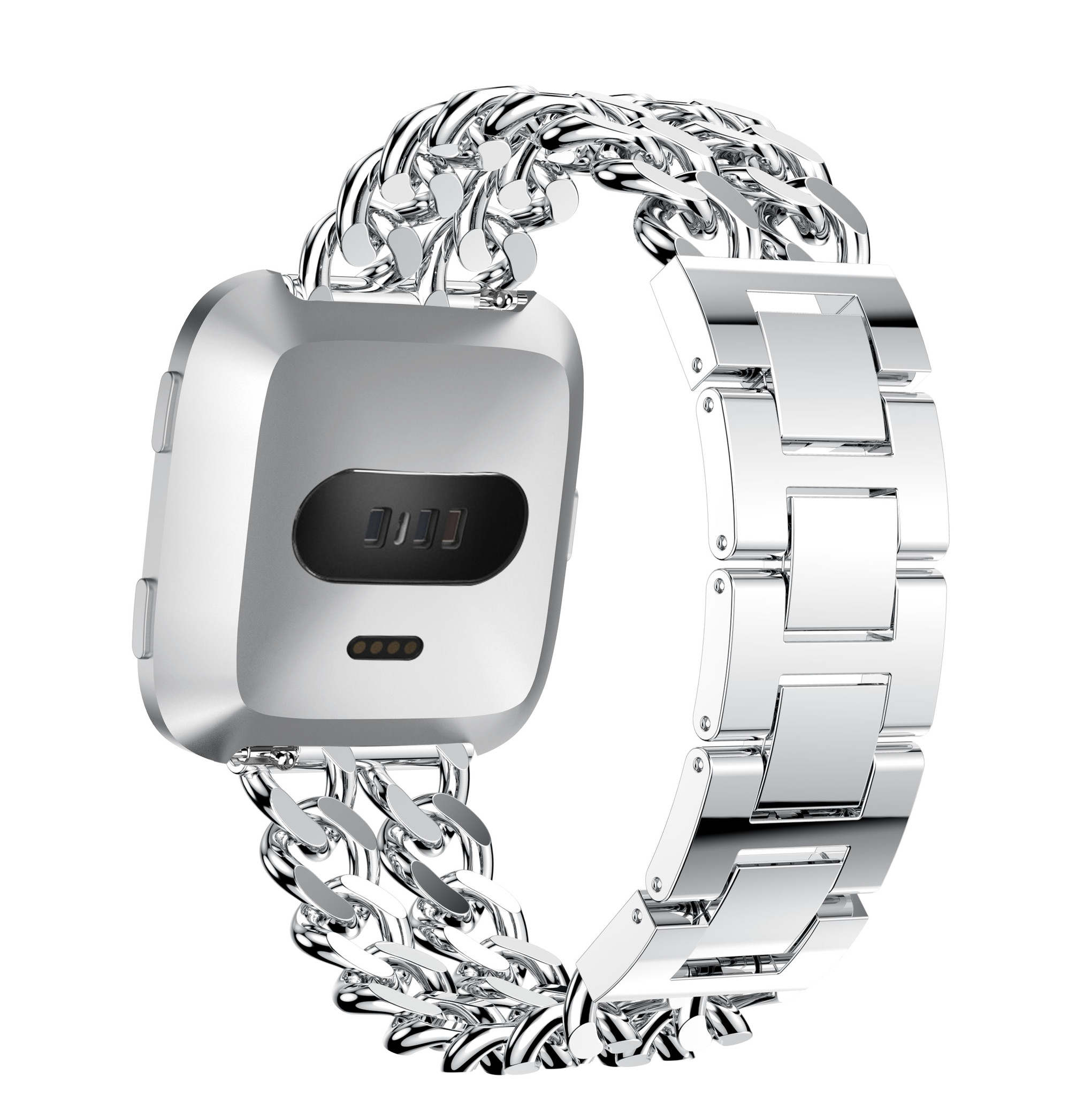 Fitbit Versa cowboy stalen schakel band - zilver