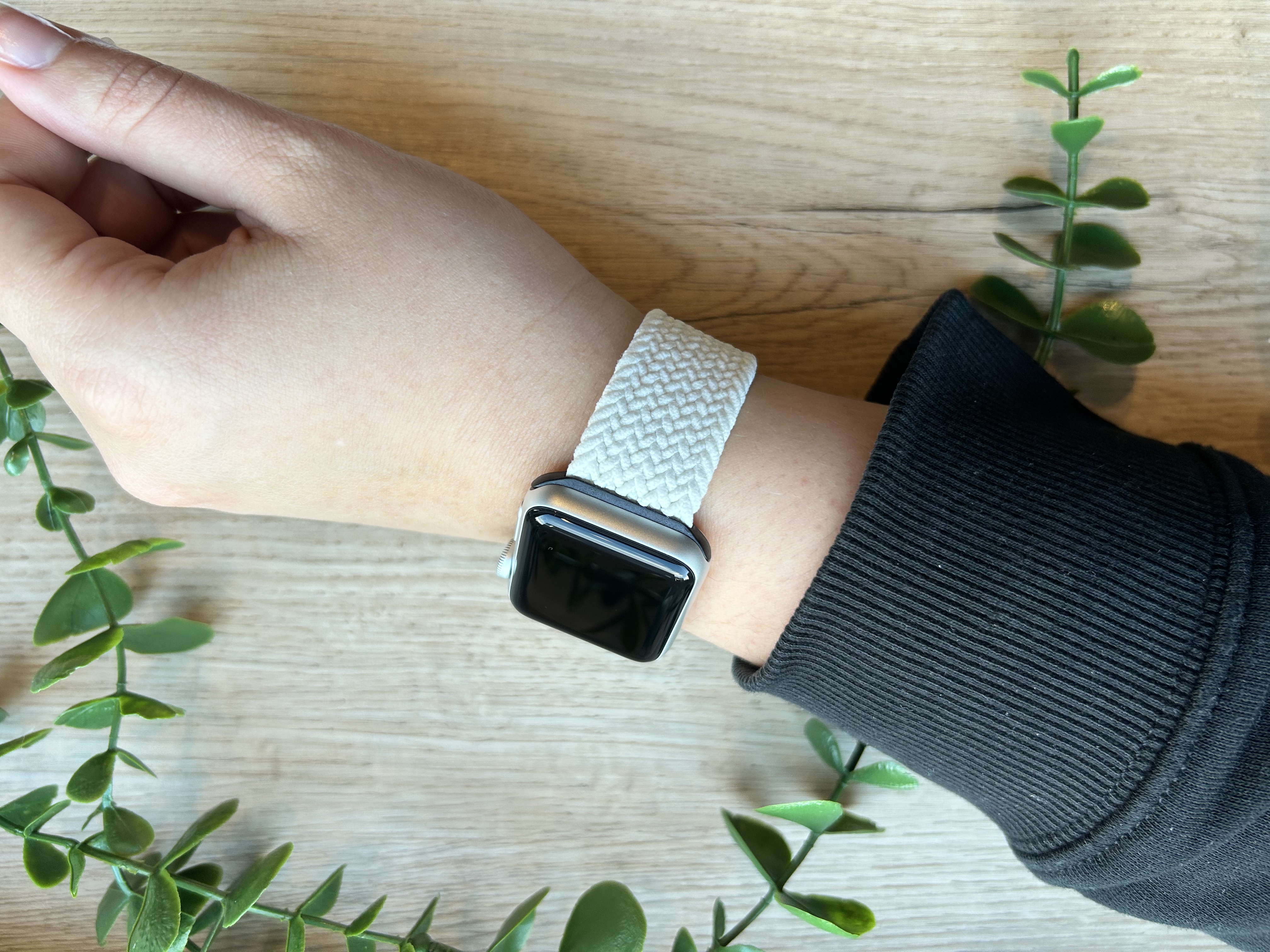 Apple Watch nylon gevlochten solo band - wit