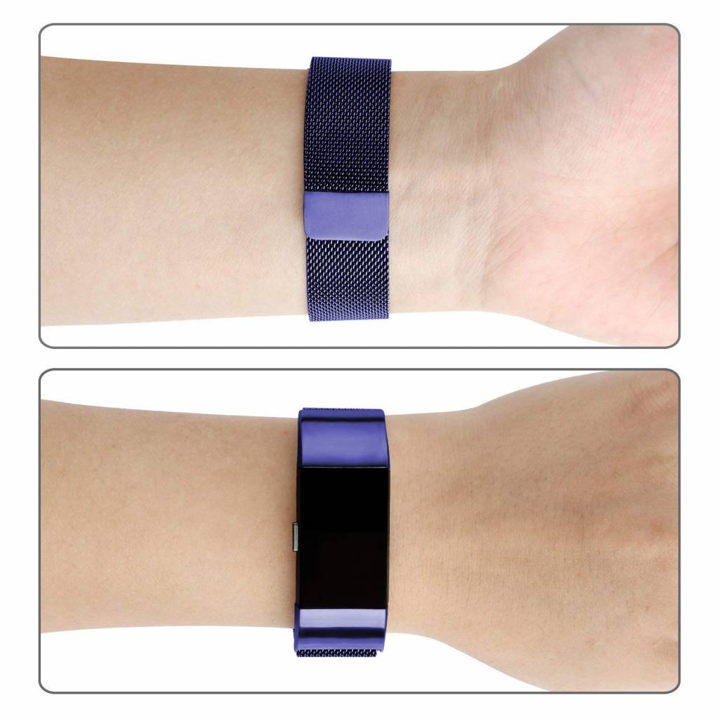 Fitbit Charge 2 milanese band - blauw