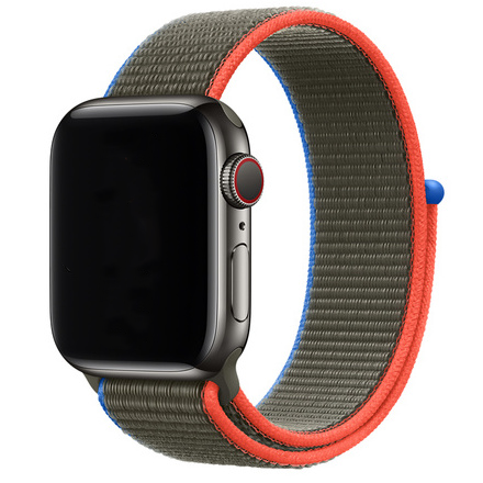 Apple Watch nylon geweven sport band  - olijf mix