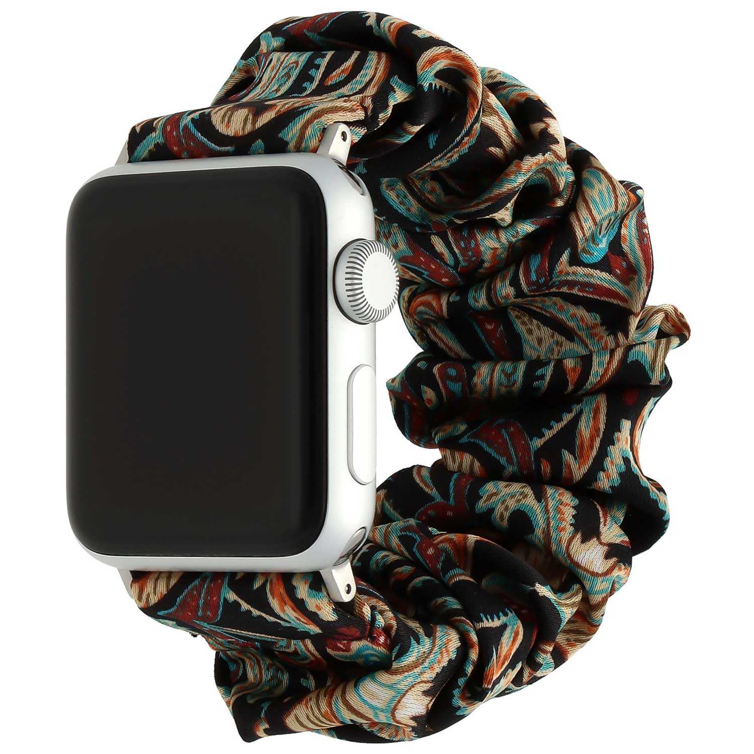 Apple-Watch-nylon-Scrunchie-band-zwart-gekleurd-7440850083069-123watches-hoofdfoto