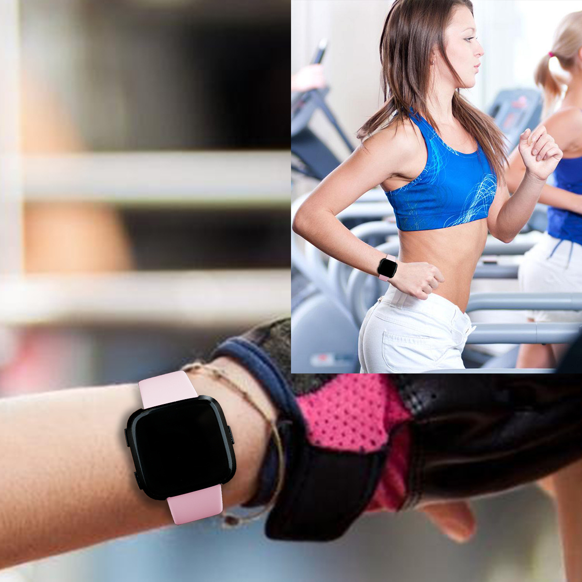 Fitbit Versa siliconen sport band - roze