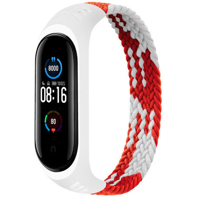 Xiaomi Mi 3/4/5/6 nylon gevlochten solo band - rood wit